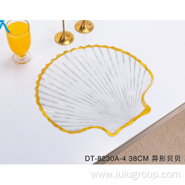 Sea Shell Shape Irregular Gold Kid's Plastic Placemats